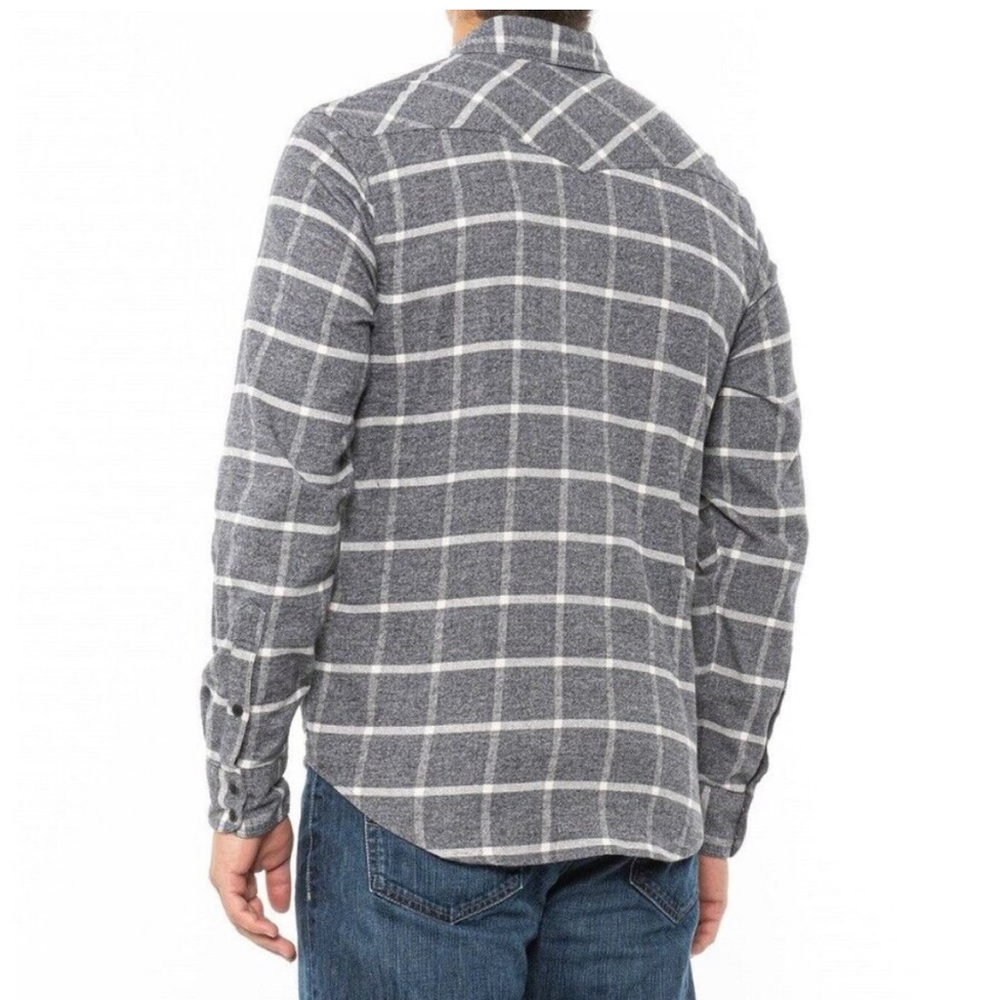 Gray Lucky Brand Santa Fe Flannel Saturday Stretch Shacket XL